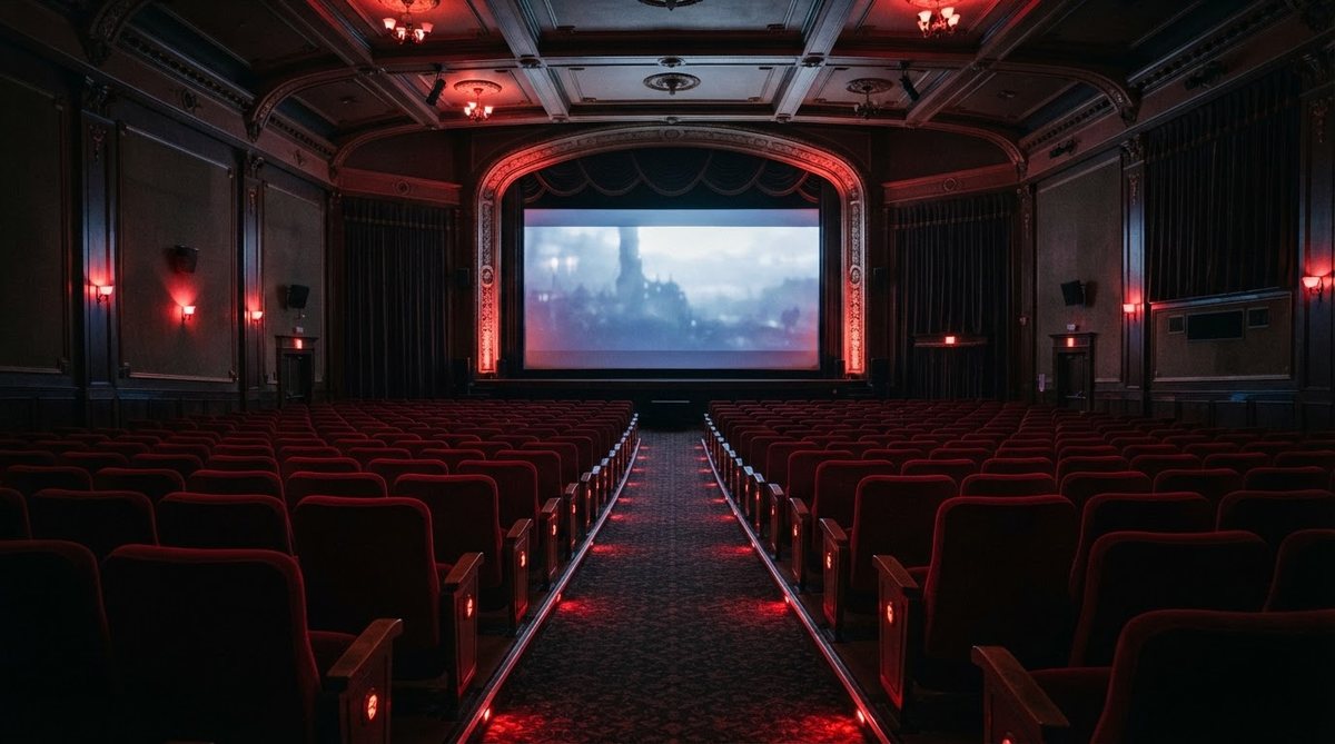 Sala principal: la proyección de cine exige control de luz, acústica y calibración de color.